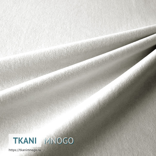 Фото обивки велюра “Lion белый” (однотонный белый)